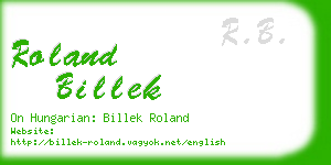 roland billek business card